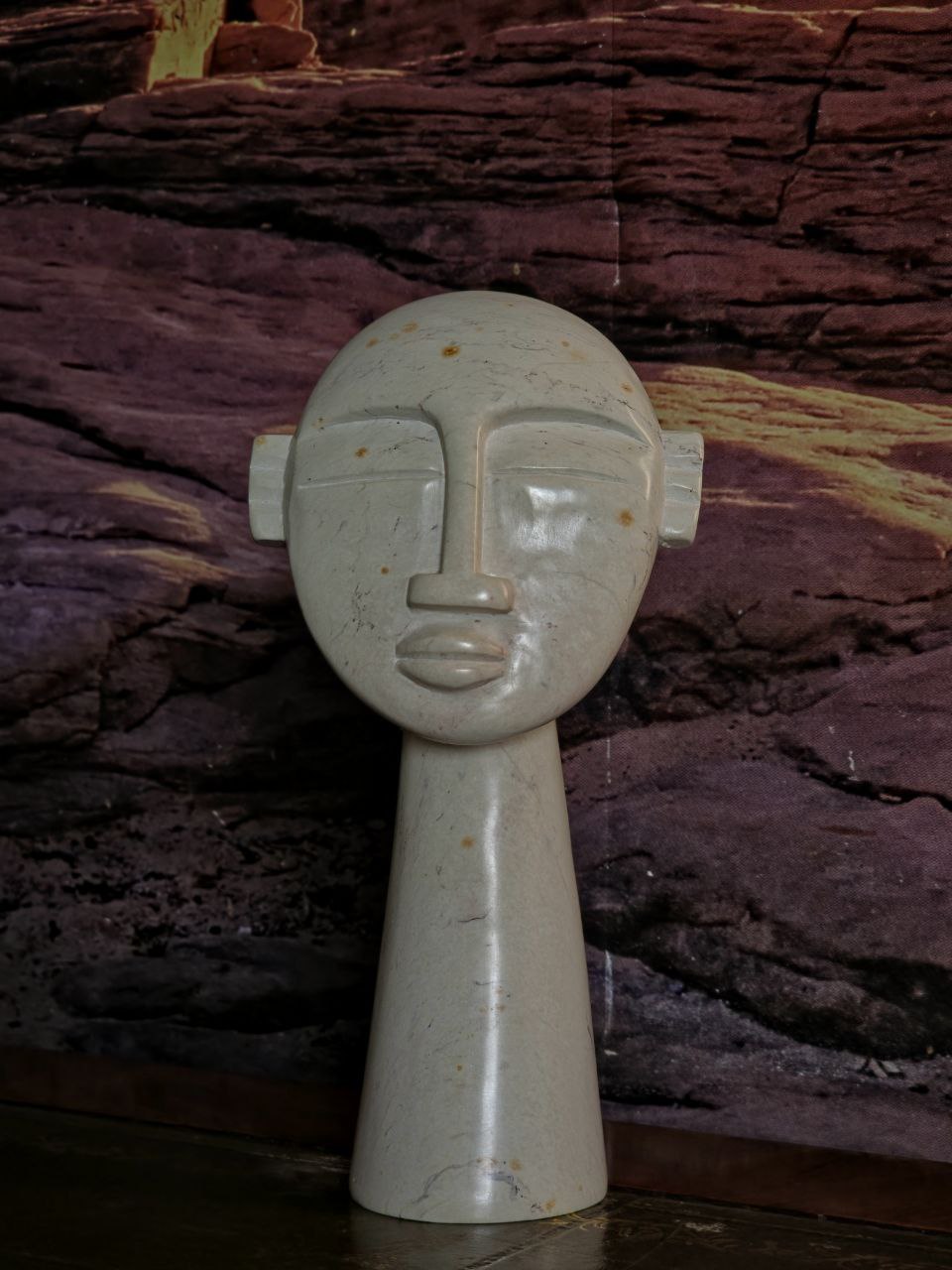 8" Hand Carved Cone Face