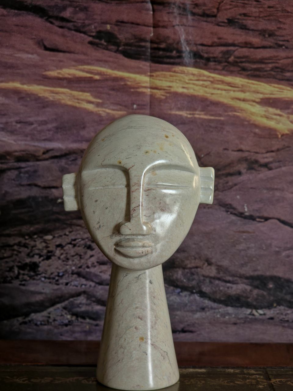 6" Hand Carved Cone Face
