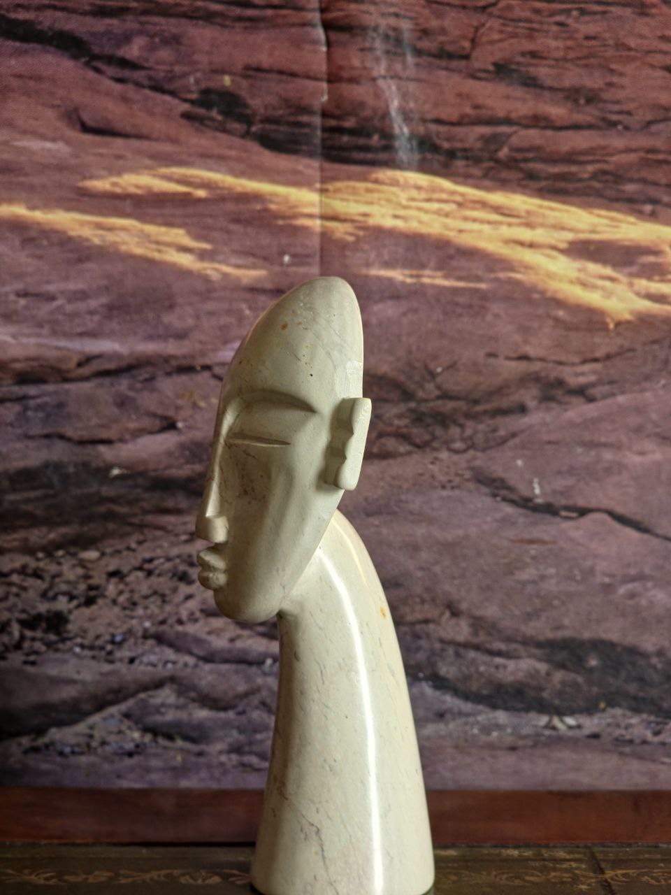 6" Hand Carved Cone Face
