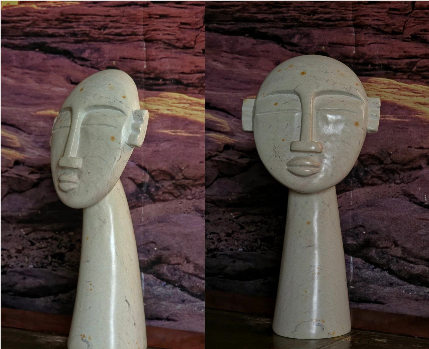 8" Hand Carved Cone Face