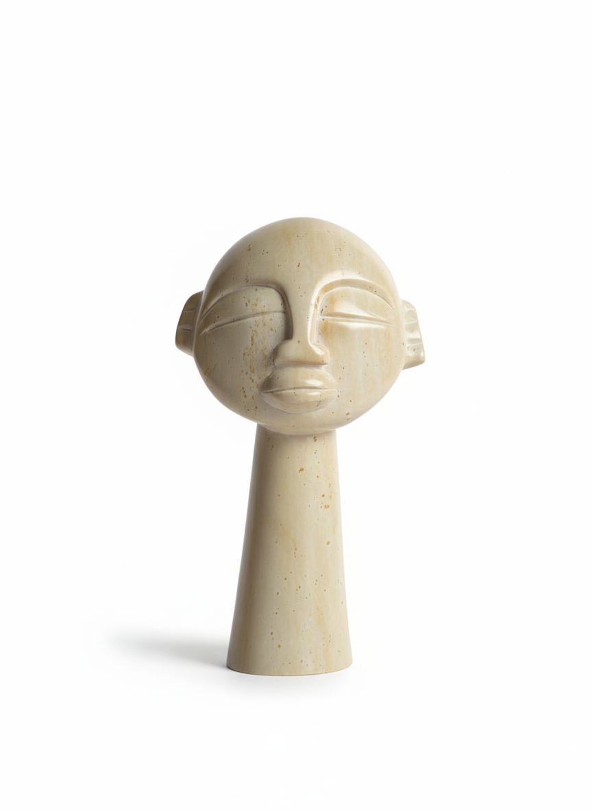 10" Hand Carved Cone Face
