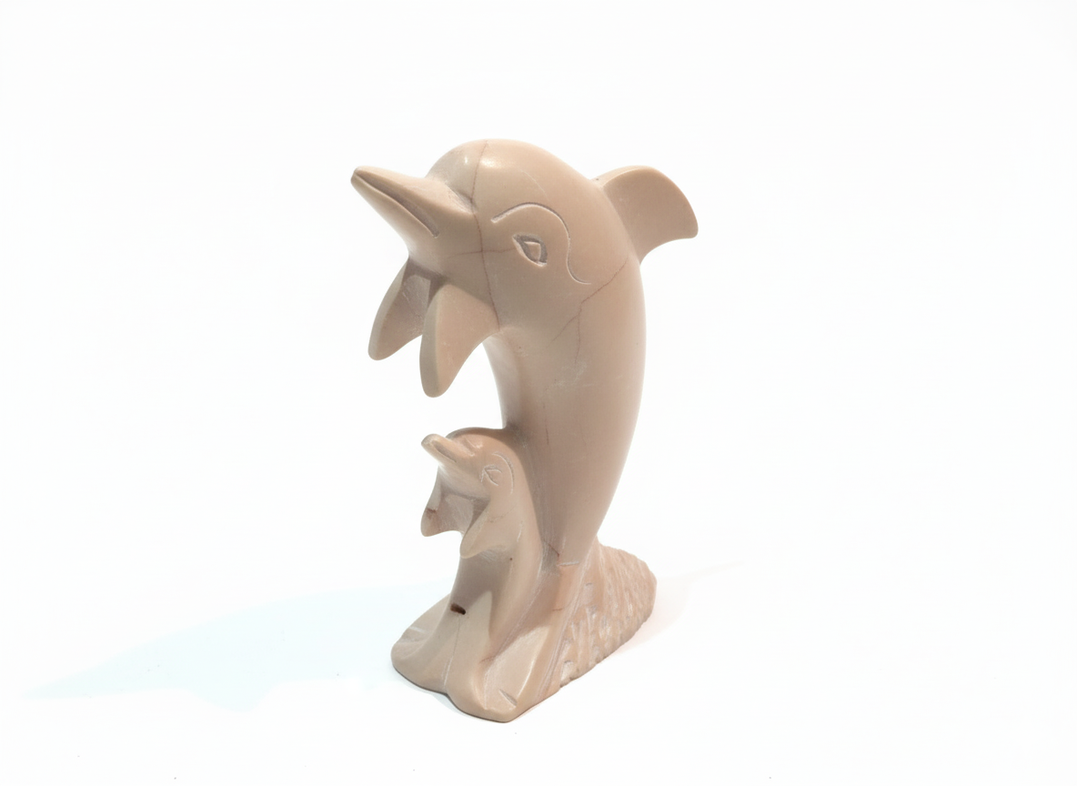 Hand Carved Dolphin Black Striped
