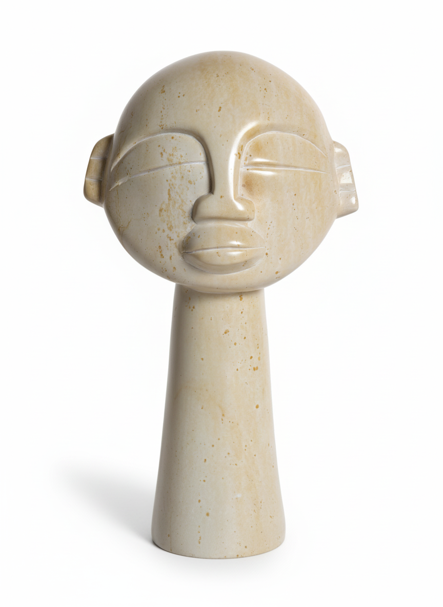 10" Hand Carved Cone Face