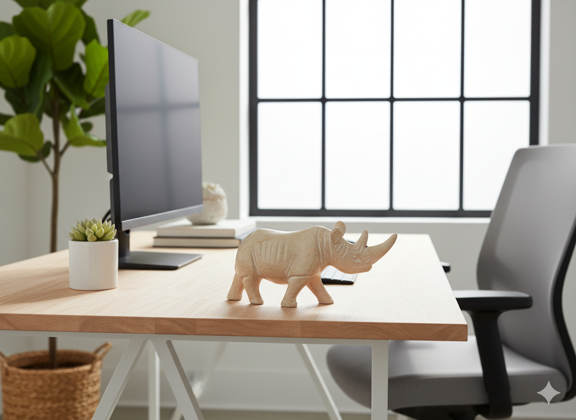 Hand Carved Rhino