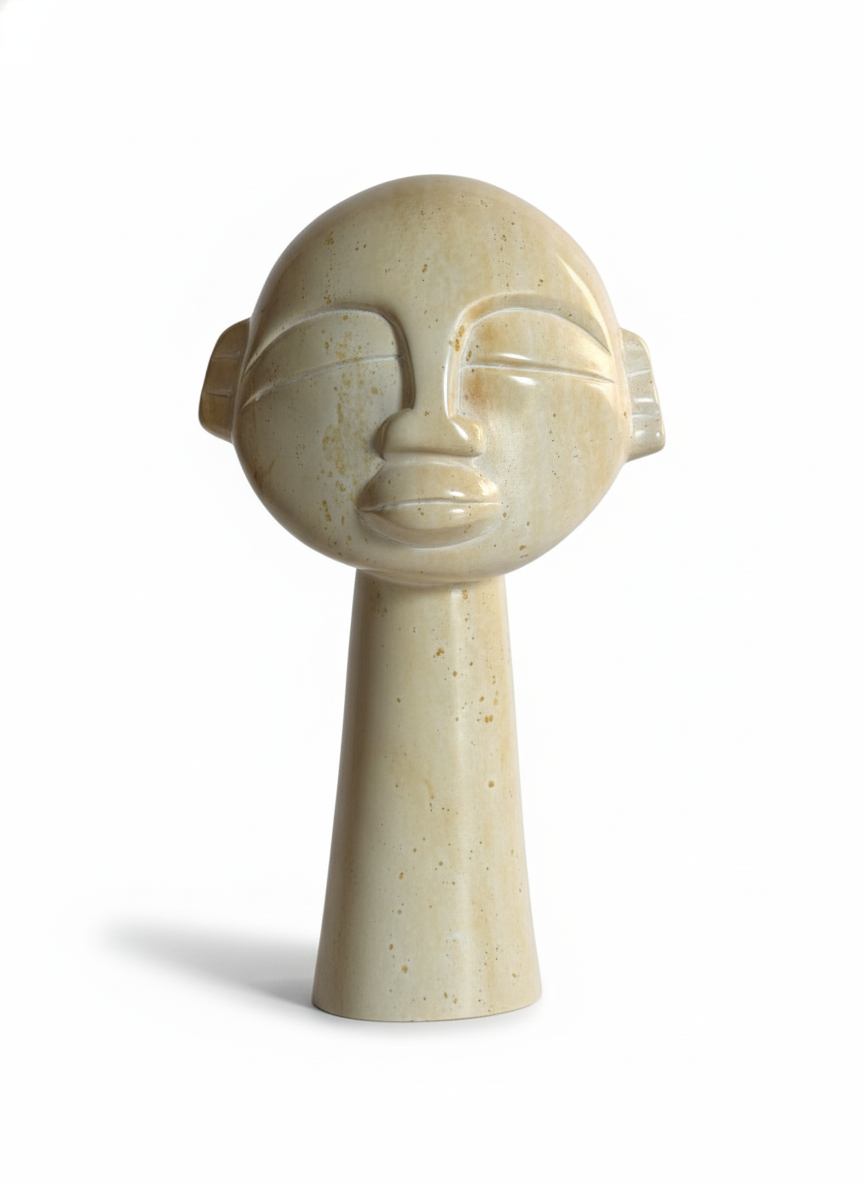 10" Hand Carved Cone Face