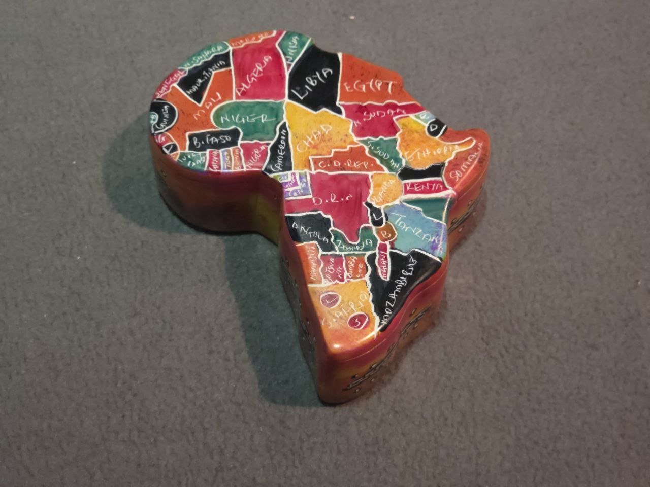 African Map Container - Orange