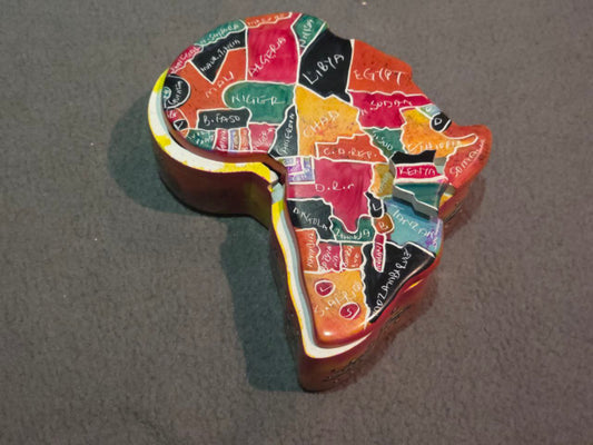 African Map Container - Orange