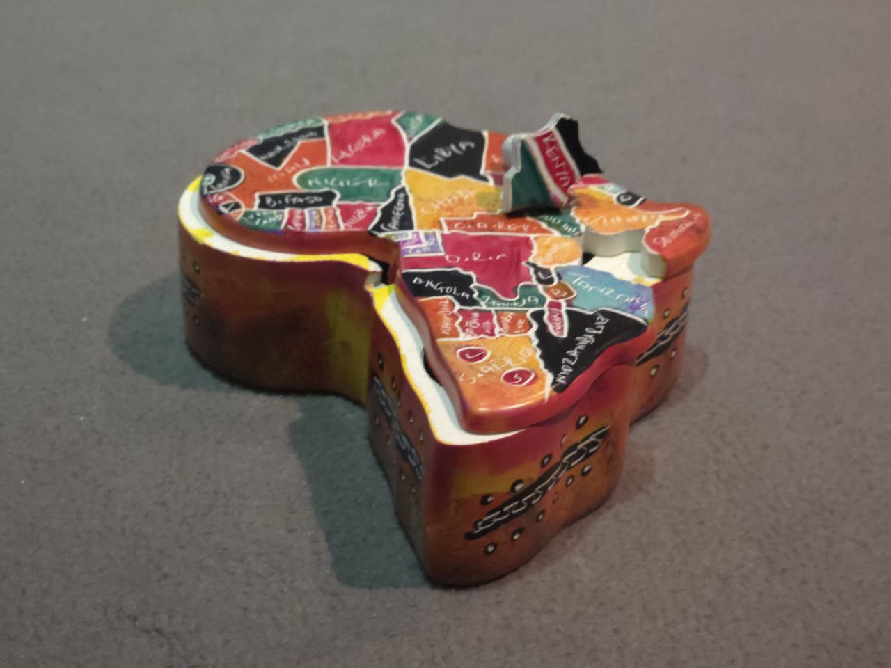 African Map Container - Orange
