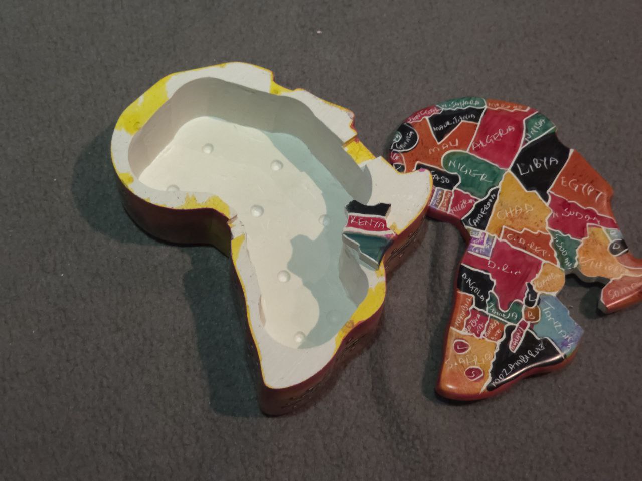 African Map Container - Orange