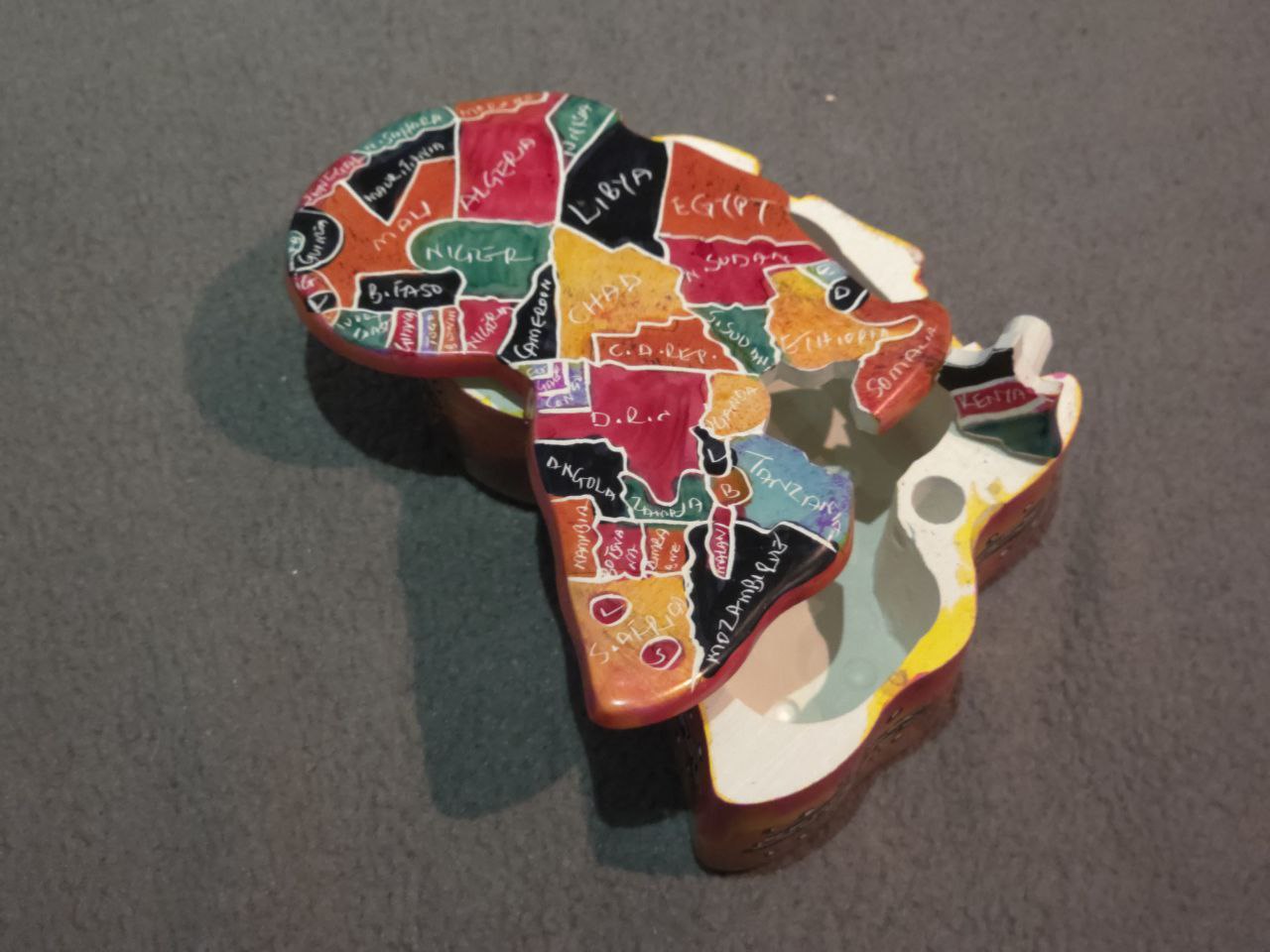 African Map Container - Orange
