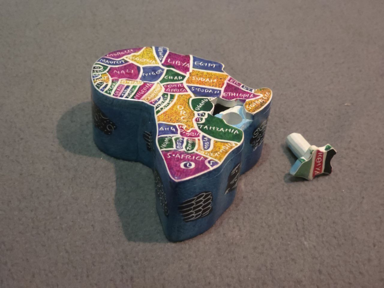 African Map Container (Small) - Blue
