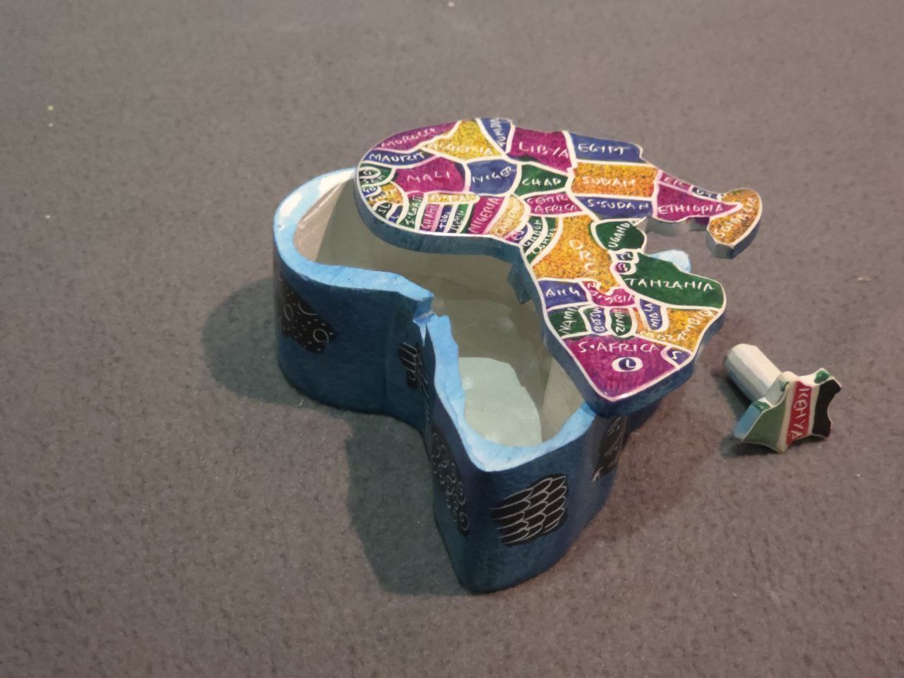 African Map Container (Small) - Blue