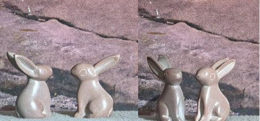 2" Black Bunny Pair
