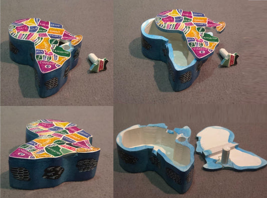 African Map Container (Small) - Blue