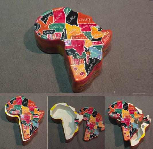 African Map Container - Orange