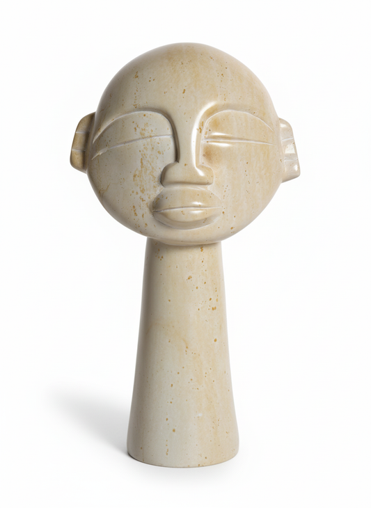 10" Hand Carved Cone Face