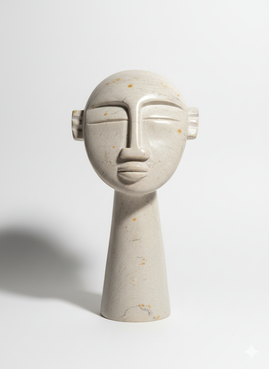 8" Hand Carved Cone Face