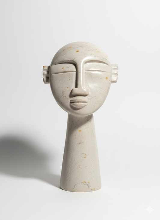 8" Hand Carved Cone Face